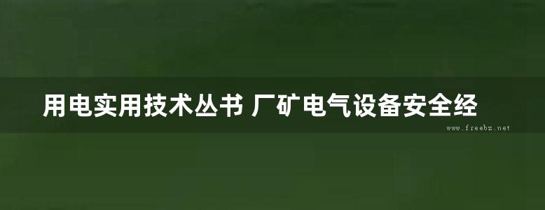 用电实用技术丛书 厂矿电气设备安全经济运行技术 王柳，陈蕾 (2011版)